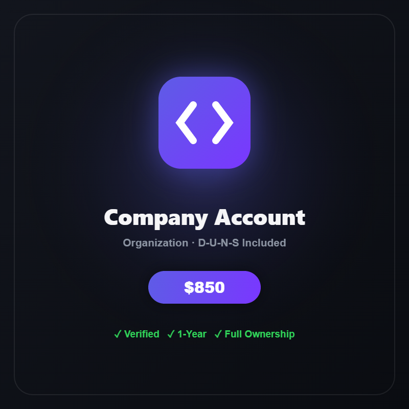 Apple Developer Account – Company